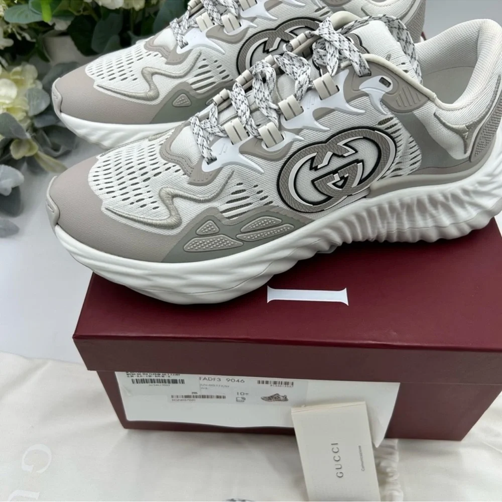 Men’s Gucci ripple sneakers interlocking G logo size 10.5 made in Italy NWT